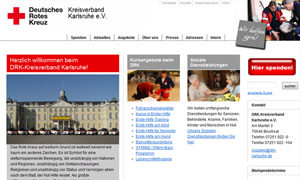 Gebäude des DRK-Kreisverbands Karlsruhe aus Stein in gelber Farbe