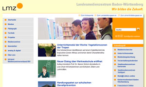 Computerbildschirm zeigt Webseite des Landesmedienzentrums Baden-Württemberg mit Text und Bildern
